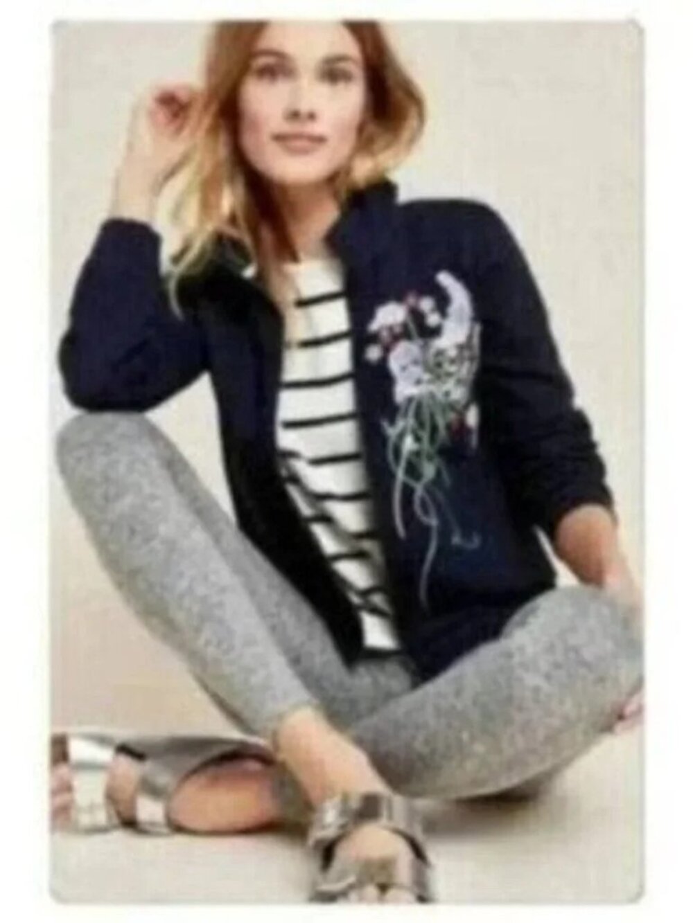 Anthropologie Lizzie Embroidered Jacket